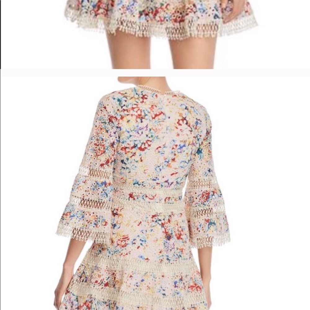 Aqua eyelet floral dress